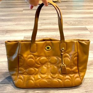 Leather Coach tote